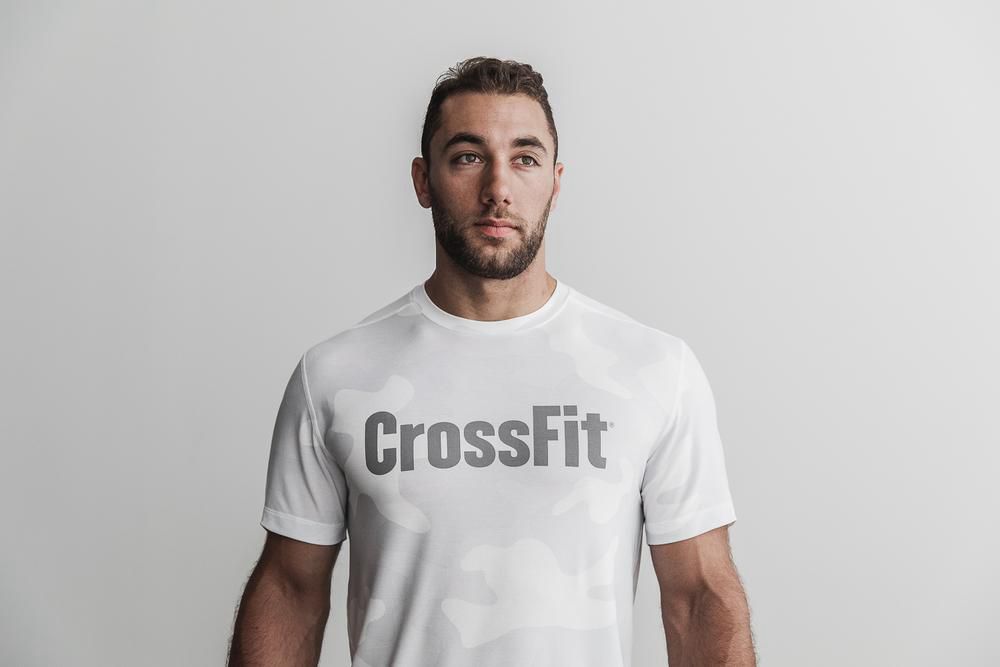 T-Shirts NOBULL Homme Blanche Camouflage - NOBULL Crossfit®,France (4351-KQTGD)